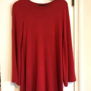 Lou and grey soft red long belle sleeve dress